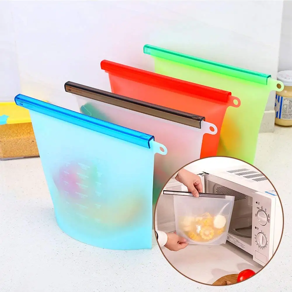 Silicone Food Storage Bag Freezer Safe Kitchen Reusable Preservation