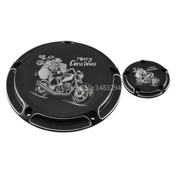 

Merry Christmas Driver Five Holes Derby Timing Timer Covers Clutch Guard Covers Fits For Harley Ultra Glide Universal Christmas