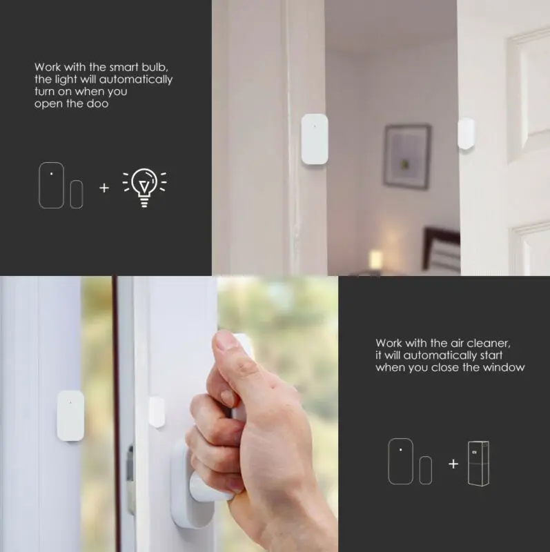 Датчик окна и двери Xiaomi MIJIA ZigBee сенсор для умного дома работает с приложением IFTTT Mi