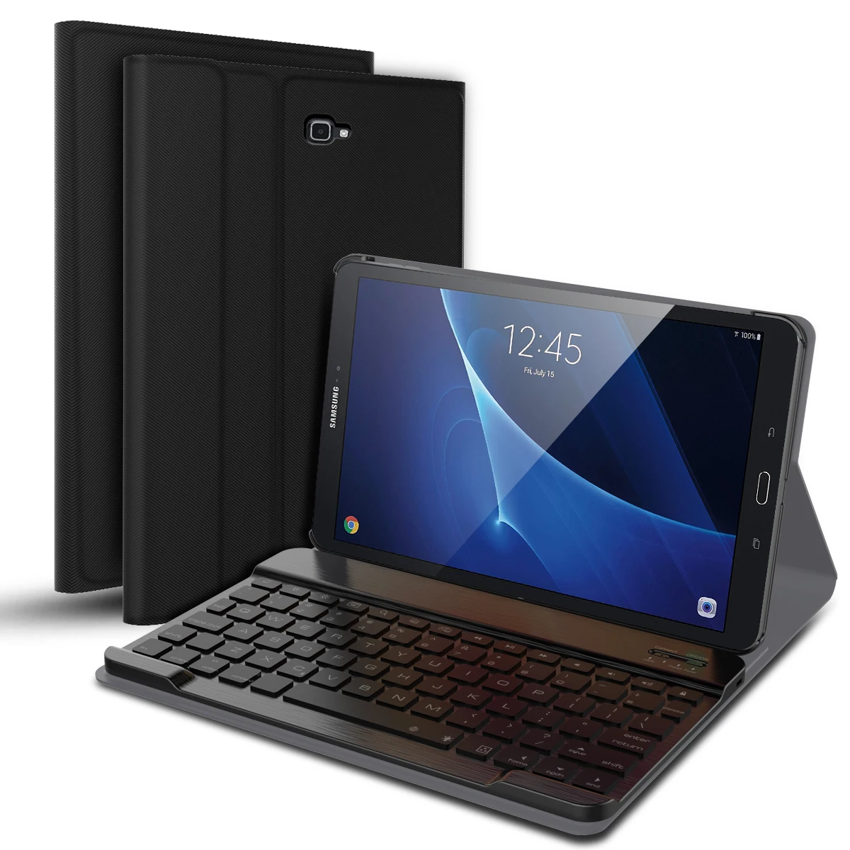 

Bluetooth Keyboard For Samsung Galaxy Tab A 10.1 T580 Tri-fold Holder Adjustable Angle Back Cover For Samsung Galaxy Tab A T580