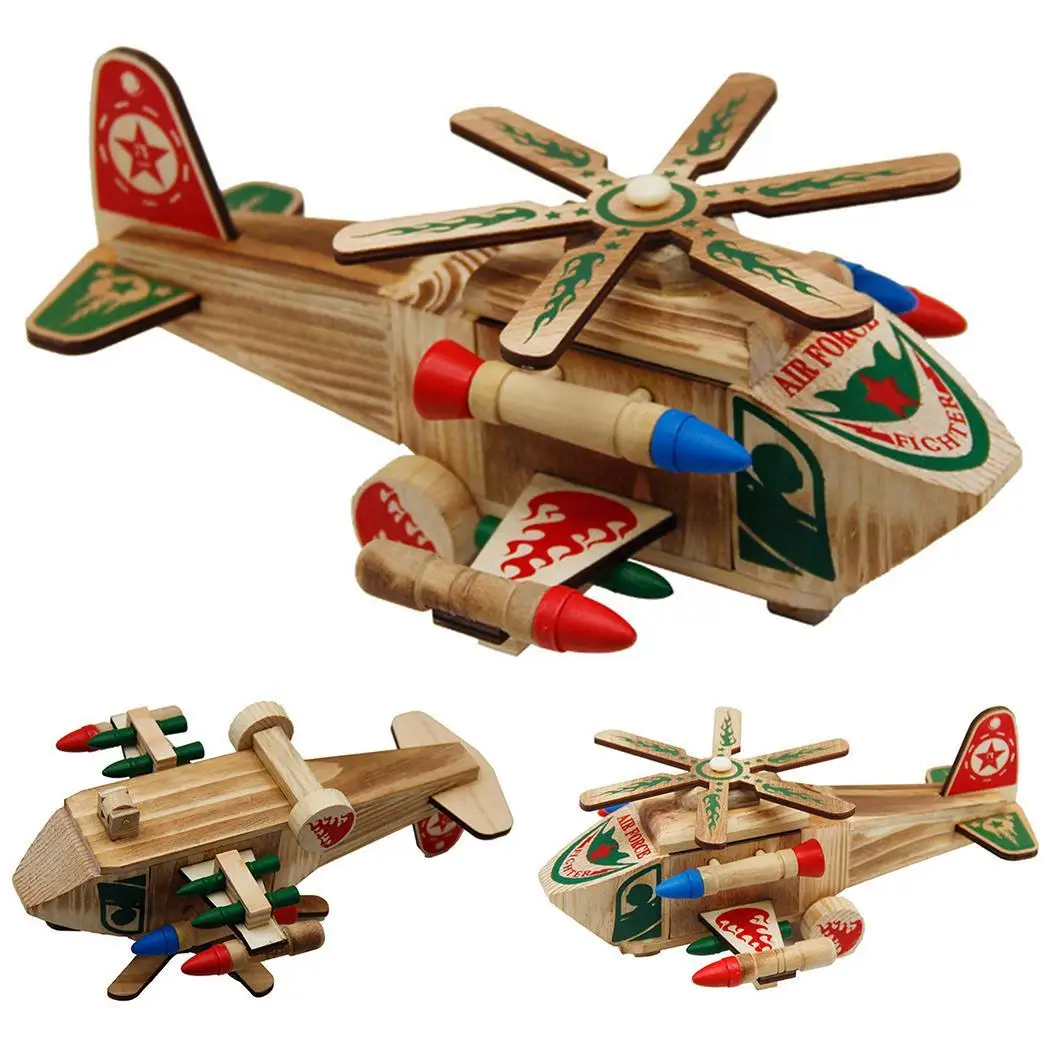 Украшения вертолет деревянные авиационные украшения игрушки лет игрушки 3 модели моделирования деревянные над старым