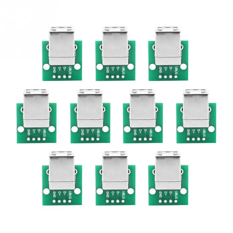 

10Pcs USB Type B Female to DIP Adapter Board 4 Pin 2.54mm Pitch Tool Professional