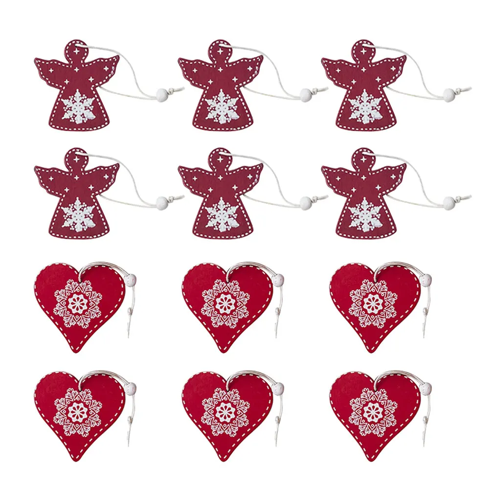 Us 3 5 39 Off 12pcs Christmas Wooden Ornaments Xmas Tree Wall Window Door Hanging Decorations For Restaurant Shopping Mall Office In Wood Diy Crafts