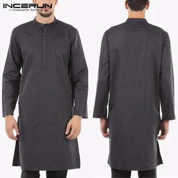 

Brand Thobe Jubba Dress Suit Mens Clothing Robe Long Sleeve Saudi Arab Thobe Man Kaftan Arabe Islamic Thobe Muslim S-5XL