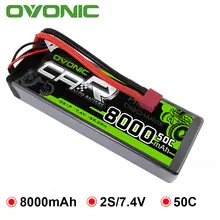 Ovonic 2S Lipo Батарея 7,4 V 50C 8000 мА/ч, жесткий чехол с деканов T штекер для RC автомобиль RC грузовик радиоуправляемая автомодель трагги вертолета RC лодка