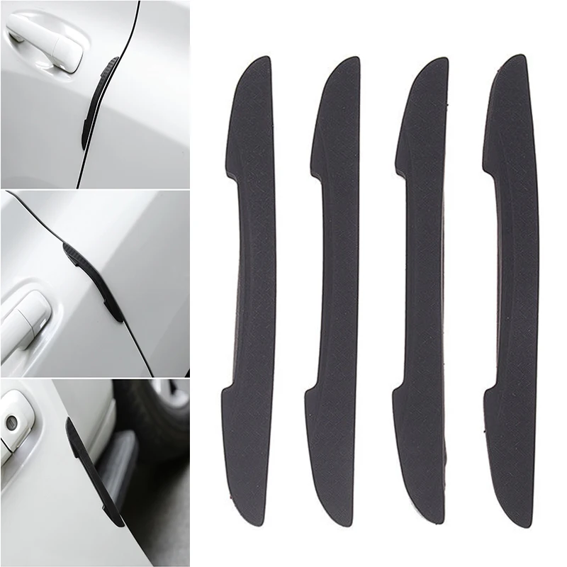 

4Pcs/Set Car Door Edge Guards Anti-Collision Sticker Edge Bar Crash-Proof Anti-Scratch Car Protector Black Rubber