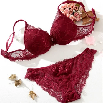 

Women Lace Tassel Floral Underwear Suit Push Up Bra Sets Lingerie Bras & Panties Solid Sexy Cloth