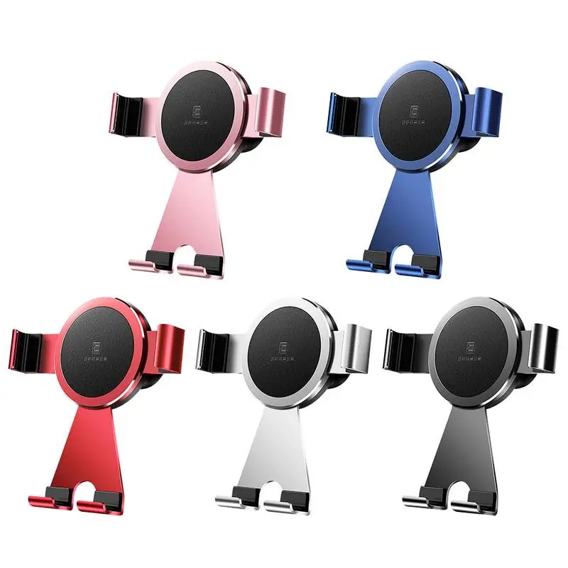 

Car Phone Holder Non-slip Air Outlet Clip Fixed Phone Rotatable Adjustable Navigation Metal Gravity Buckle Type Induction Stand