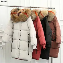 Big fur winter coat thickened parka women loose long winter coat down cotton ladies down parka jacket women 2018 warm Outwear цена Big fur winter coat thickened parka women loose long winter coat down cotton ladies down parka jacket women 2018 warm Outwear цены онлайн