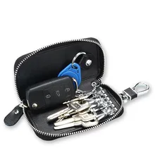 Повседневные ключницы унисекс из натуральной кожи высокого качества для мужчин, автомобильный держатель для ключей, модные женские простые ключницы на молнии