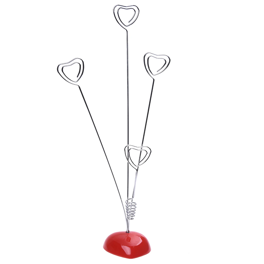 

Heart-Based 4 Standing-Heart Wire Holders Photo Card Note Memo Clips Tree