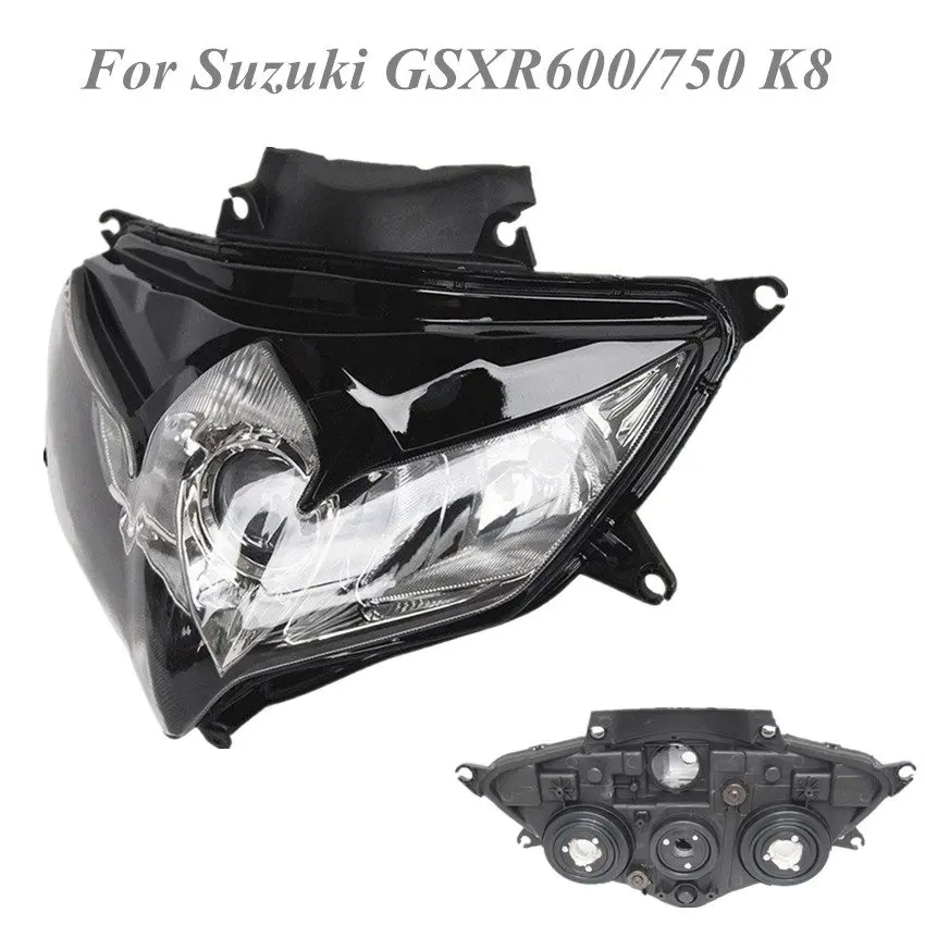 

Front Headlight Head Lamp Assembly For Suzuki GSXR 600/750 K8 2008 2009 2010 GSX-R600 GSX-R750 Clear