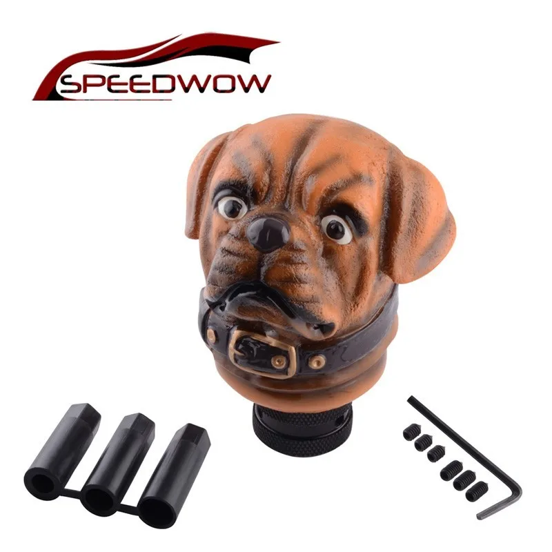 

SPEEDWOW Universal Yellow Dog Head Manual Shift Lever Knob Car Manual Shift Lever Knob Gear Shifter Knob Auto