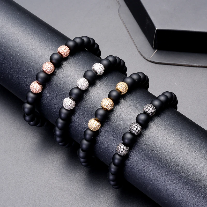 

BRIGHT MOON 2019 Fashion Charm adjustable 7 Chakras Natural Stone Bracelets black stone bead bracelet for Friends Jewelry Gifts