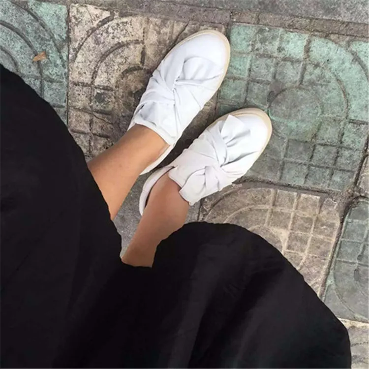 Mujer Caliente Arco Gran Shalllow Zapatos En Y Verano Primavera Acogedor Resbalón Pisos Pics As nudo Cuero as Perezosos De Diseñador Pics xX1grwx