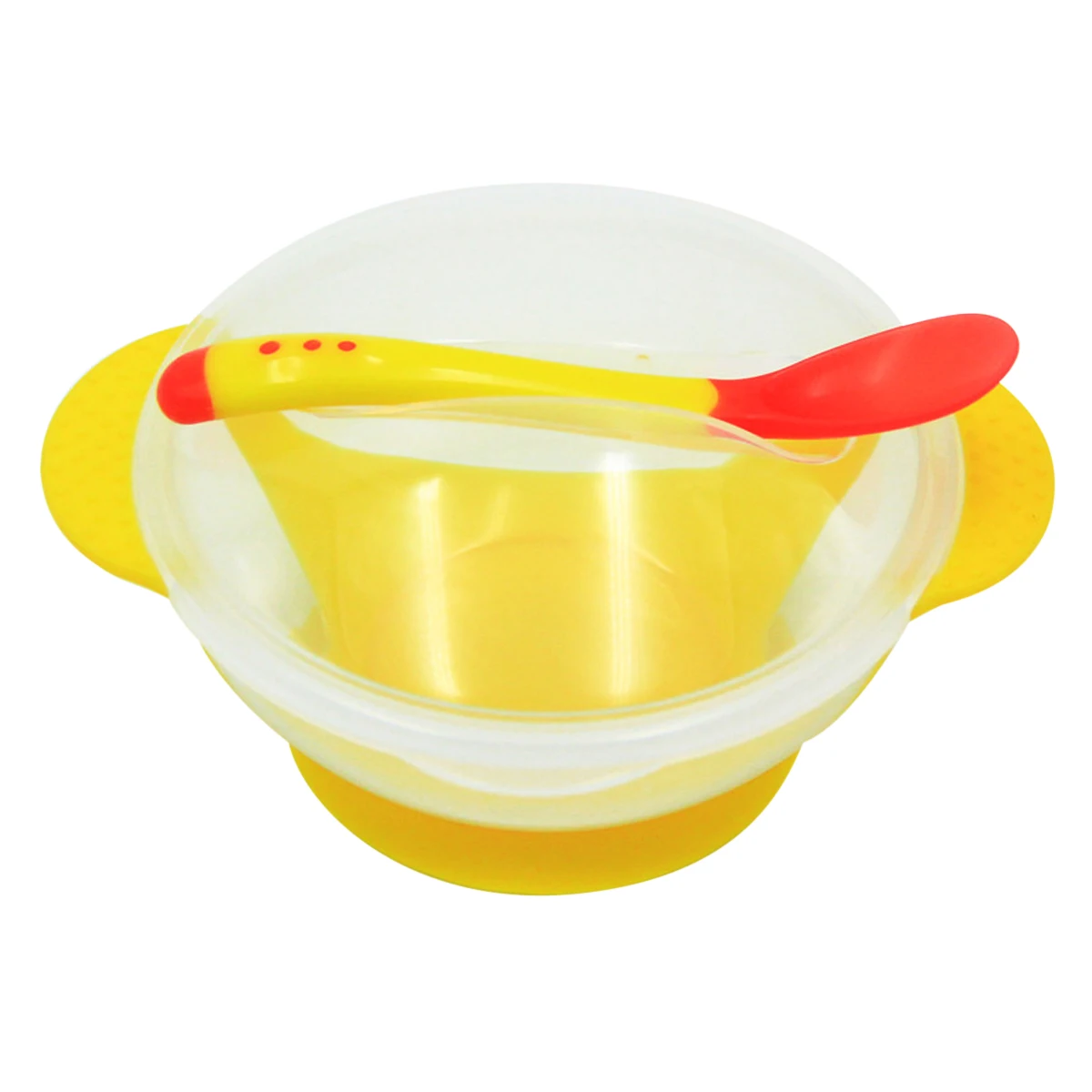 

Baby Sucker Bowl And Spoon Non-slip Defence Fall Baby Bowl Suit Infant Training Bowl Set (Yellow)