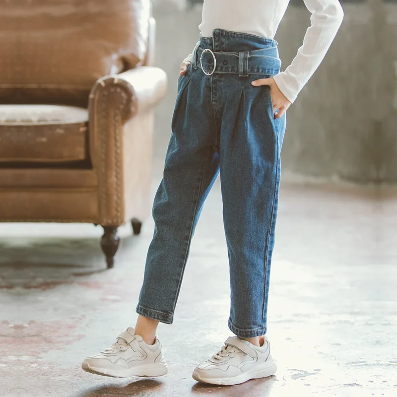 

2018 New Fashion Girls Jeans Baby Girl Boutique Clothes Fall Denim Pant Teenagers Long Pants Trousers Kids Teens 8 9 10 12 14 16