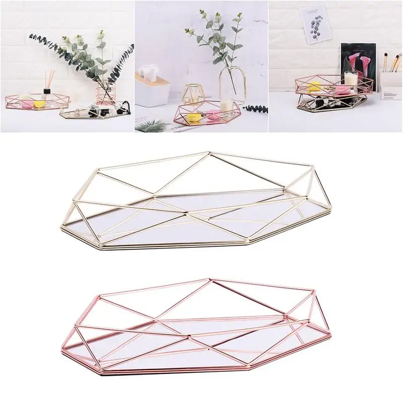 المطاوع الحديد تخزين الرف منظم سطح المكتب الإبداعية مجلة رف ماكياج المنظم رف تخزين معادن سطح منزل الديكور