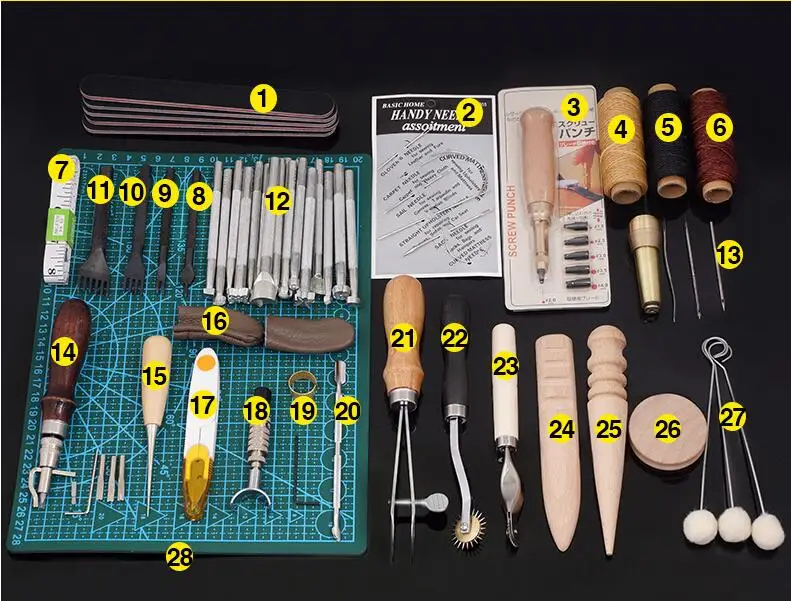 50 шт./лот DIY инструменты ручной работы кожаные костюмы набор дырокол для ремня устройства бытовой комбинации инструмент