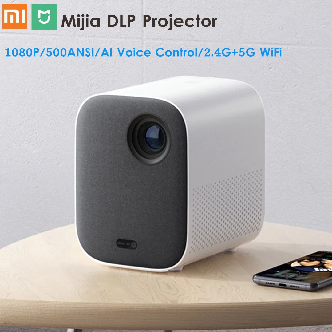 

Xiaomi Mijia DLP Projector 1080P Full HD AI Voice Remote Control 2GB DDR3 8GB eMMC 500ANSI 2.4G / 5G WiFi 3D BT LED Projector