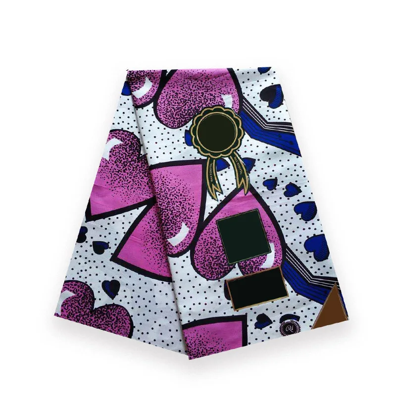

Excellent design veritable dutch real cotton wax african wax love heart design 100% cotton 6 yards/piece