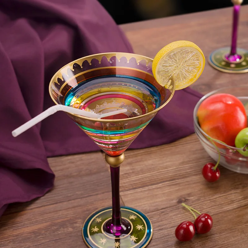 Изысканный коктейль мульти-цветная стеклянная кружка уникально красивые украшения вина товары для дома Copo Термокружка Стекло es