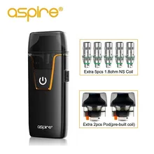 Electronic Cigarette Vape Pod System aspire Nautilus AIO Starter Kit 1.8ohm Nic Salts MTL Coil with 12W 1000mah Built-in Battery