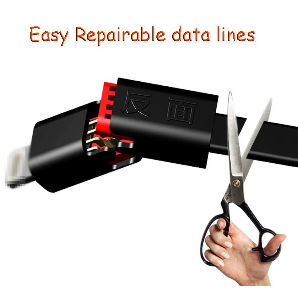 

1.5 Meters Repairable Charging Cable Data Line For Apple Samsung Type-c Charging Data Line Usb Line Piercing Data Lines