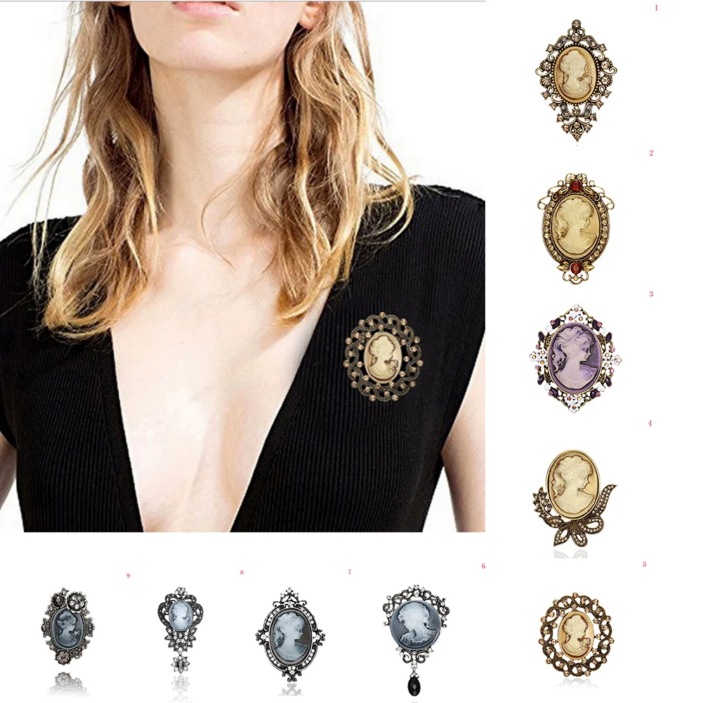 

hot sale brooch Light Yellow Gold Color trendy pins Vintage Imitate Pearl Crystal Rhinestone brooches for women