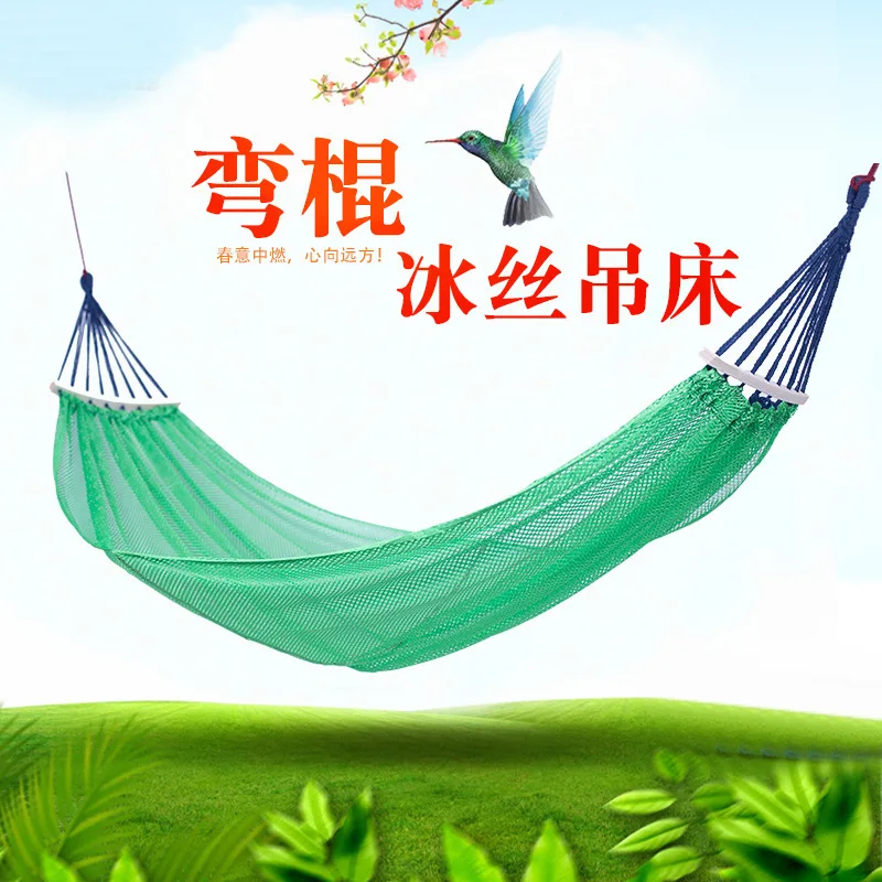 

Hammock Swing Adult Garden Outdoor Sleeping Mesa Camping Tent Carabiner Uspended Chair Ice Silk Hammock Furniture For Garden