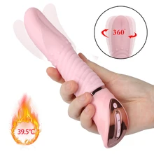 10 Frequency Heating Tongue Licking Vibrator For Women G spot Clitoris Stimulator Dildo Vibrator Masturbator Sex Toys For Women