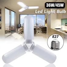 36 W/45 W E27 промышленный потолочный вентилятор лампа складная Светодиодная лампа дневного света убирающийся нож лампа AC85-265V для домашнего освещения