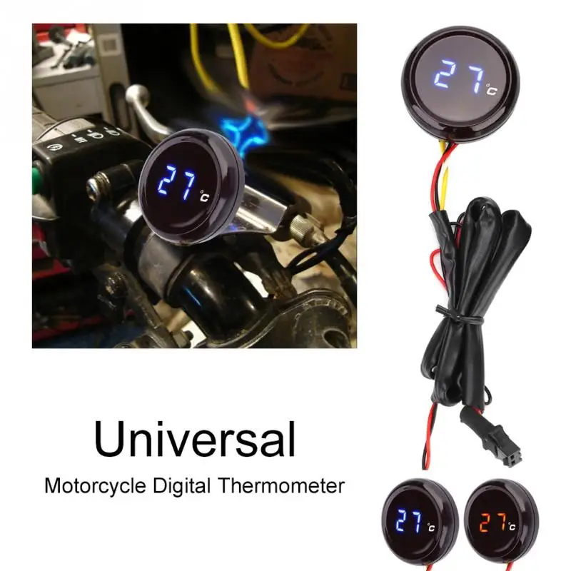 Red Motorcycle Thermometer Digital Thermometer Water Temperature Meter Gauge for Honda Kawasaki Yamaha Suzuki BMW Series