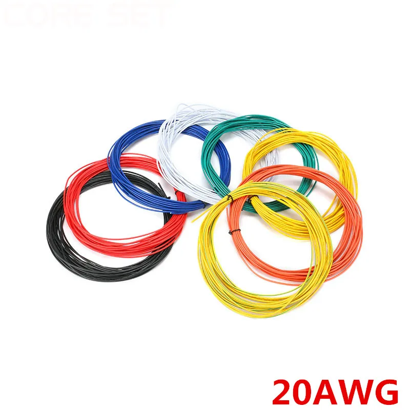 Изолированный светодиодный электронный кабель 20AWG 1 8 мм 10 метров провод из ПВХ