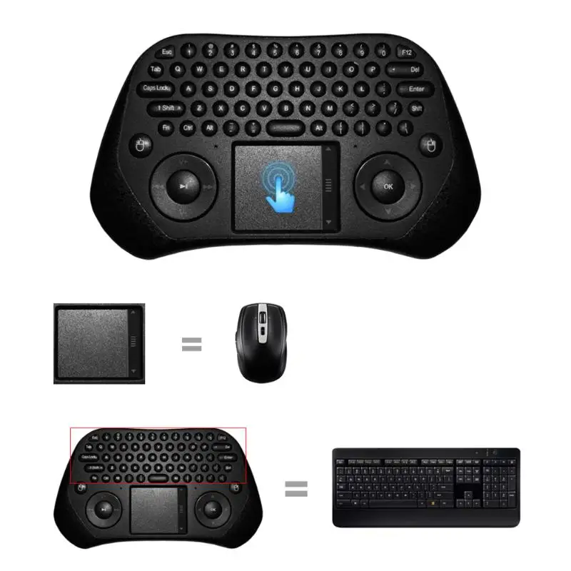 

Measy GP800 USB Wireless Touchpad Air Mouse Keyboard Android PC Smart TV AAA dry batteries can up to 30 meters easily manipulate