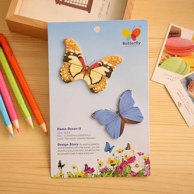 

Ellen Brook 1 Pieces Vintage Cute Butterfly Sticky Notes Creative Stationery Notepad Filofax Memo Pads Office School Supplies