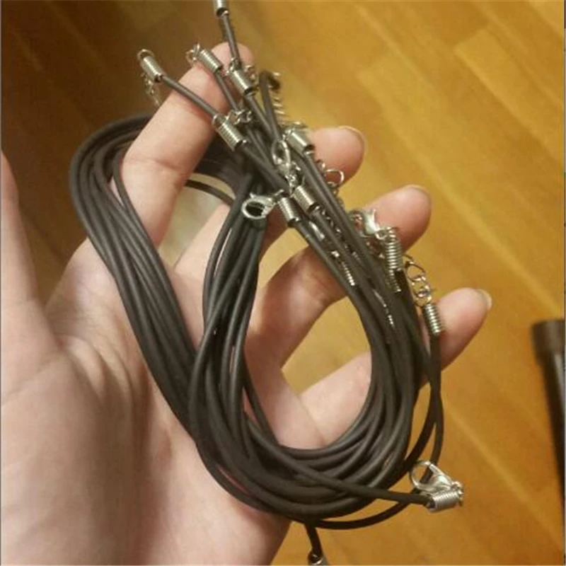 Fashion 1pc Black PU Rope 2mm Chain Necklace Silvery Clasp String Ropes Choker Necklaces