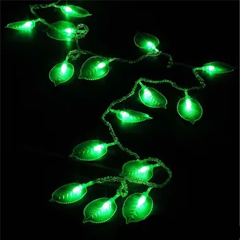 

10M 100 Leds String Green Leaves Light AC110V 220V Holiday Outdoor Decorative Lighting EU / US Plug Waterproof CF
