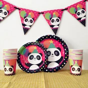 

31pcs/set Colorful Cute Panda Disposable Tableware Sets For Kids Birthday Party Holiday Decoration Supplies kids Fav