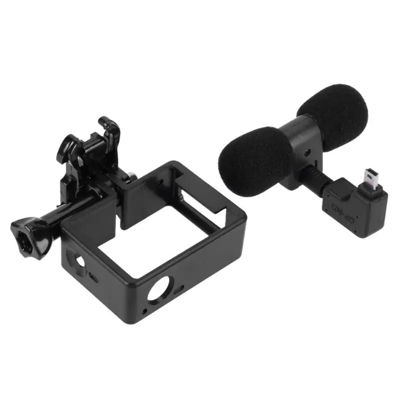 Для Gopro аксессуары Pro Mini Стерео микрофон + стандартный корпус для GoPro Hero 3/3 +/4 USB до 3 5