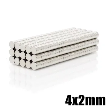 

1000pcs Neodymium magnet 4x2 Rare Earth small Strong Round permanent 4*2 mm fridge Electromagnet NdFeB nickle magnetic DISC D4*2