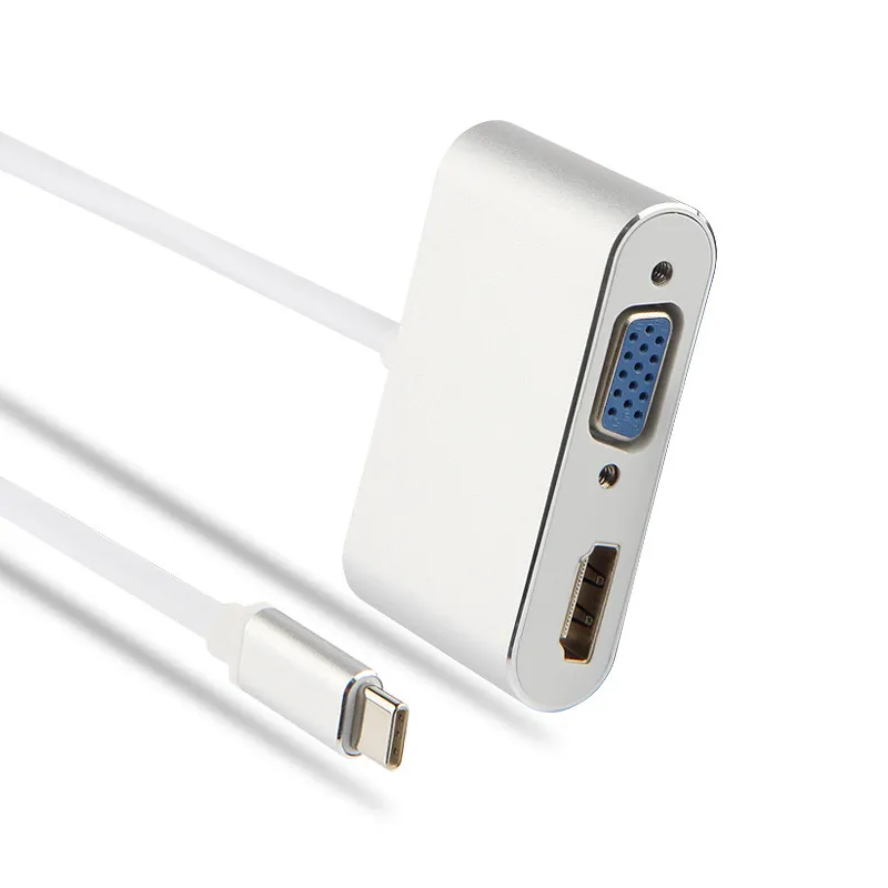 Адаптер конвертер HUWEI USB C в HDMI VGA Женский Кабель концентратор для iPad Pro 11 12 9 дюйма