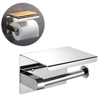 

1pcs Tissue Toilet Wall Mount Holder Stainless Steel Paper Bathroom Holder Hanger With Rack Shelf for Hotel Home