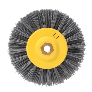 

1pcs Nylon Abrasive Wire Drawing Round Polishing Brush Wheel Head for Wood Furniture Wood Stone Antiquing Grinding Rotary Drill