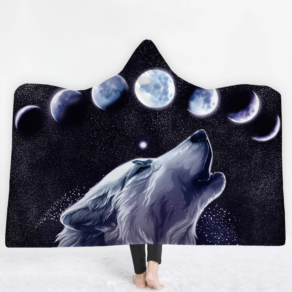 Animal Series Moon Wolf Lion Tiger Wearable Sherpa Fleece ...