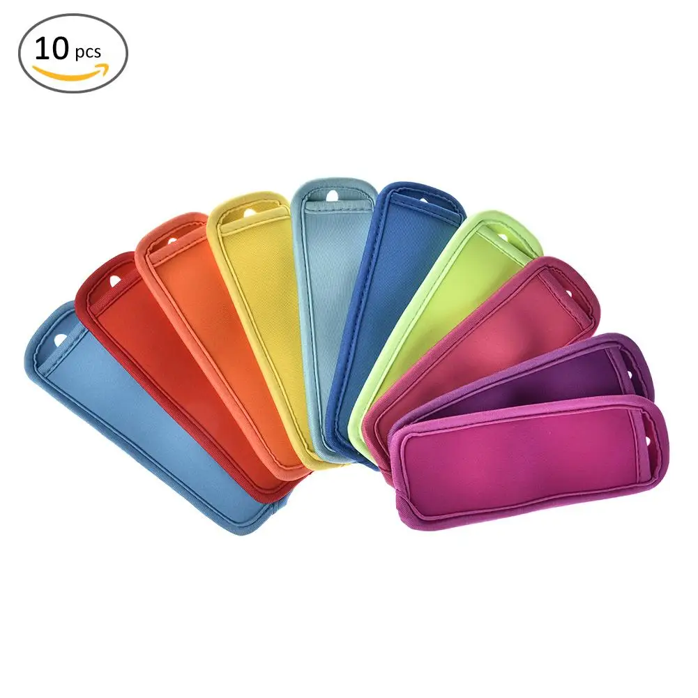 

10pcs/set Reusable Popsicle Bags Ice Pop Sleeves Antifreezing Sleeves Summer Cool Ice Ice Lolly Sleeve Protector Tools For Party