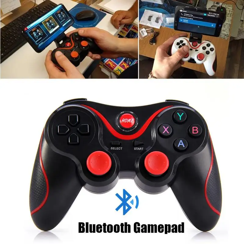 New T3 Bluetooth Wireless Gamepad S600 STB S3VR Game Controller Joystick For Android IOS Mobile Phones PC Turbo High Quality