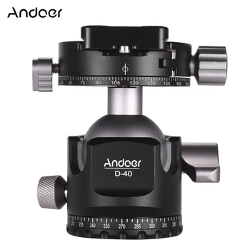 

Andoer D-40 Double Panoramic Head CNC Machining Ball Head Design Low Center of Gravity for Tripod Monopod DSLR ILDC Cameras