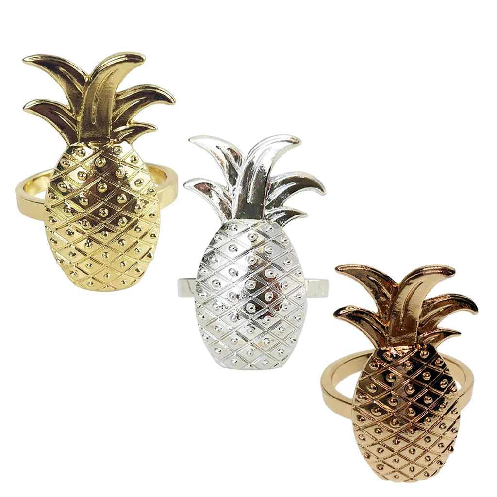 

1Pcs Aluminium Fruit Shape Pineapple Dinner Napkin Rings Holders For Hotel Restaurant Home Tabletop Decoration Gift For Friends