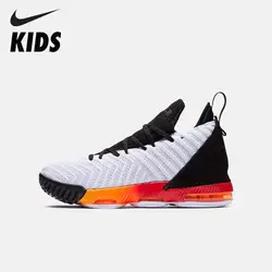 Nike официальный Леброн XVI (GS) будет ребенок уличные баскетбольные кроссовки спортивные кроссовки # AQ2465-188